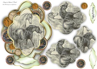 Vintage Horses Male Card