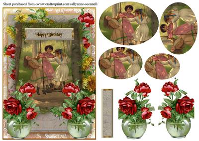 Vintage Girls Card