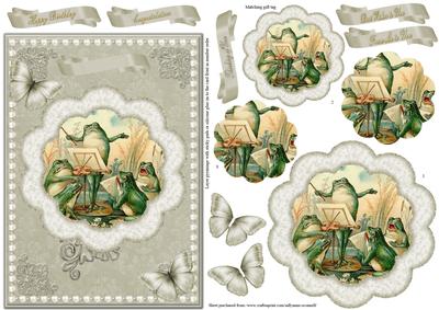 Vintage Frog Band Pyramage Card