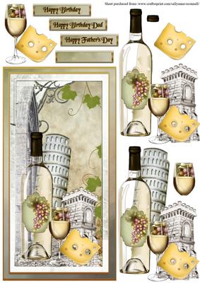 Wine and Cheese.2 Male Card