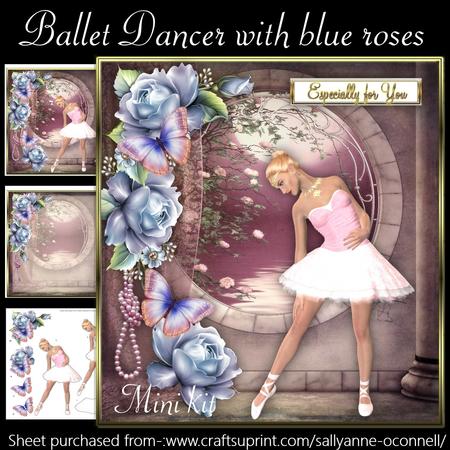 Ballet Dancer with Blue Roses Mini Kit