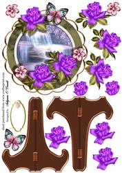Round Plate with Beautiful Purple Roses