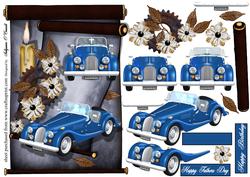 Scroll Male Card with Cars.2