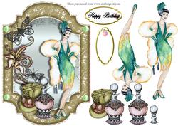 Retro Lady Blue/ Green