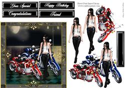 Biker Girl Birthday Card or Special Occasion