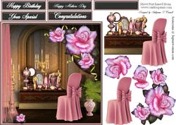 Dressing Table with Chair and Flowers