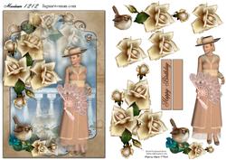 Lovely Ladies Card with Cream Roses