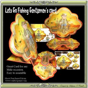 Lets Go Fishing Gentlemen's Mini Card Kit