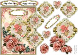 Floral Card with Two Side Panels
