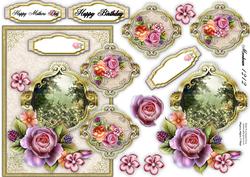 Floral Card with Two Side Panels