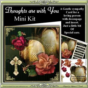 Thoughts Are with You. Sympathy Card Mini Kit