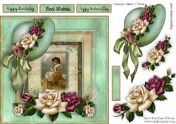 Vintage Lady Female Card for Any Occasion