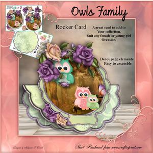 Owl's Family Female Card