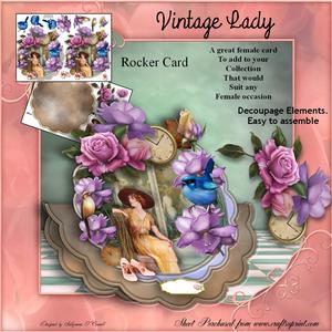 Vintage Lady Rocker Card Mini Kit