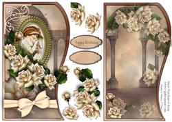 Scallop Shaped Vintage Lady with Matching Insert No2