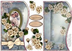 Scallop Shaped Vintage Lady with Matching Insert No3