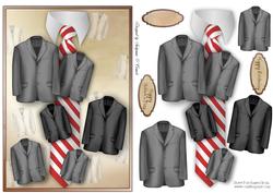 Suits and Tie Decoupage Male Card