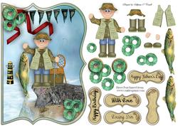 Rock Fishing Male Card