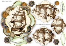 Yacht and Clocks Stacker Card