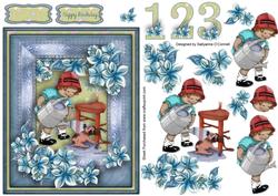 Puppy Wash Little Boy Card