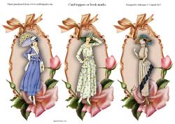 Vintage Ladies Bookmarks or Card Toppers
