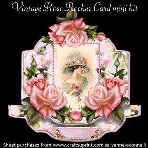 Vintage Rose Rocker Card Mini Kit