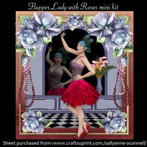 Flapper Lady with Roses Mini Kit