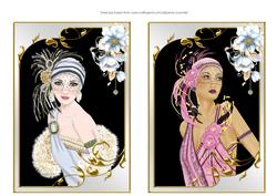 1920's Flapper Ladies Card Toppers
