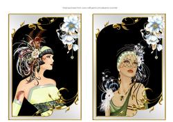 1920's Flapper Ladies No2 Card Toppers