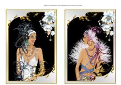 1920's Flapper Ladies No5 Card Toppers