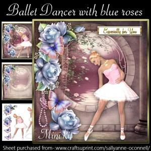 Ballet Dancer with Blue Roses Mini Kit