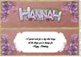 Insert Name Card Hannah