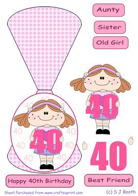 Happy 40th Wobble Card
