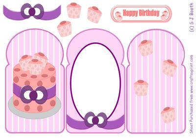 Pink Cake and Cupcakes Tri Fold