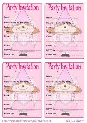Princess Maggie Birthday Invite - Pink