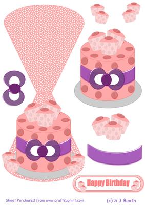Pink Cake Wobble Card