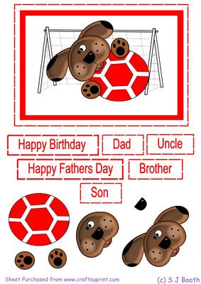 Patch Puppy Football - Red