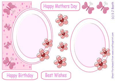 Mothers Day, Birthday, Butterflys and Flowers