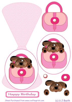 Puppy Patch in a Pink Handbag Birthday Wobble