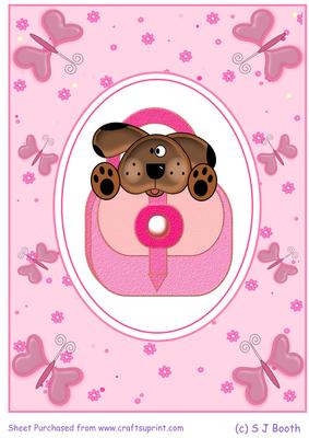 Large Puppy Patch in a Handbag Topper
