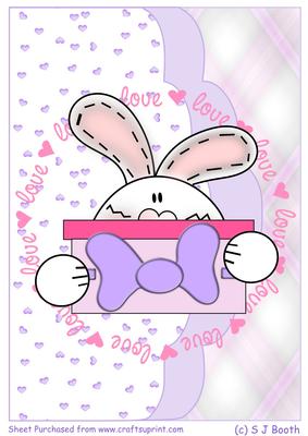 Bunny with a Gift Large Topper