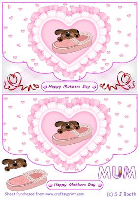 Patch Puppy Pink Mothers Day Card Front