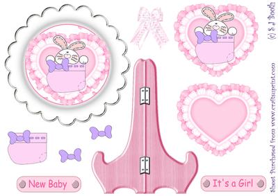 New Baby Girl Bunny Plate