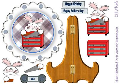 Bunny Tool Fathers Day Birthday Plate