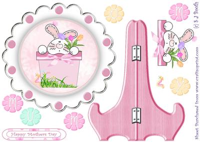 Bunny in Pot Mothers Day Plate