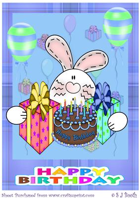 Bunny with Presents and Cake