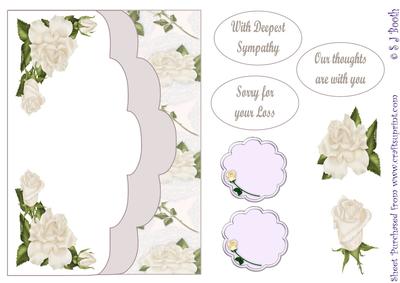Ivory Roses Scalloped Sympathy
