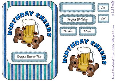 Patch Puppy Birthday Cheers Card Front