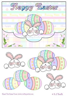 Bunny Under Easter Eggs