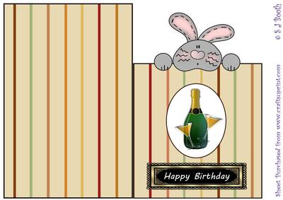 Bunny and Champagne - Striped